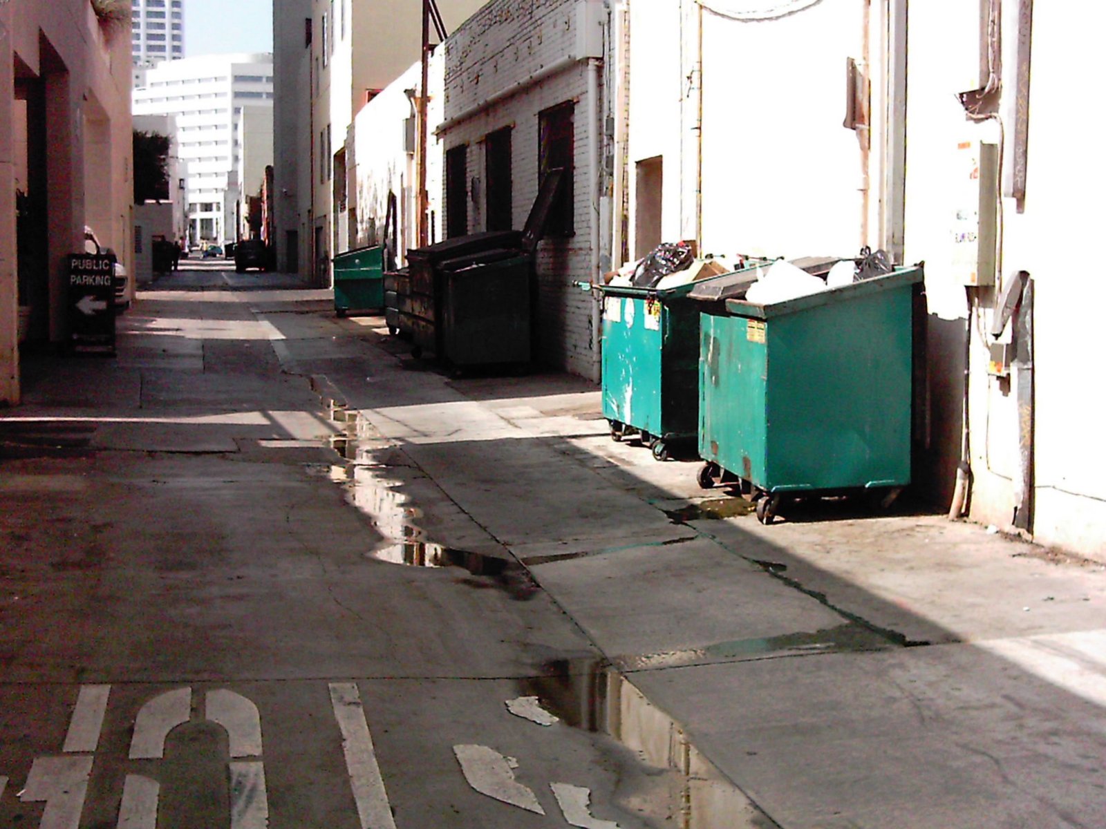 Dumpster placed in street